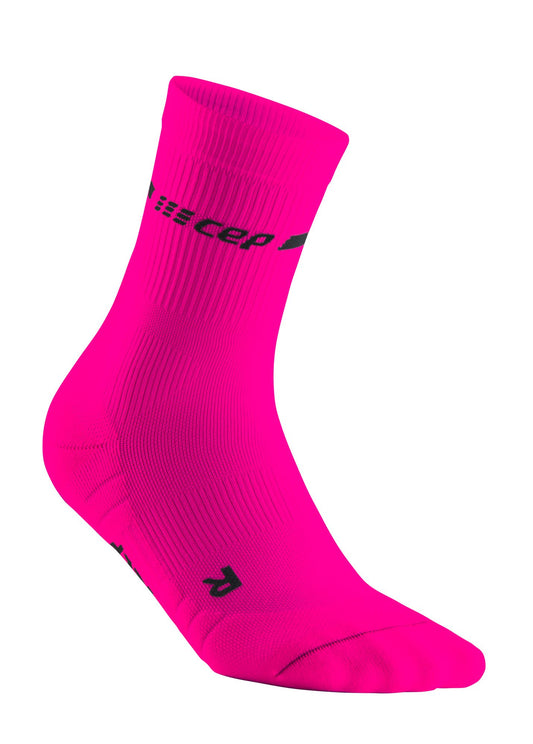 CEP NEON MID-CUT SOCKS, NEONPINK, DAM