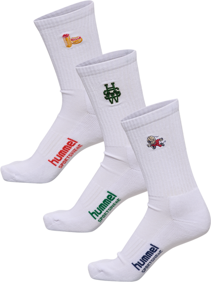 HUMMEL 3-PACK SOCKS EMBROIDERY